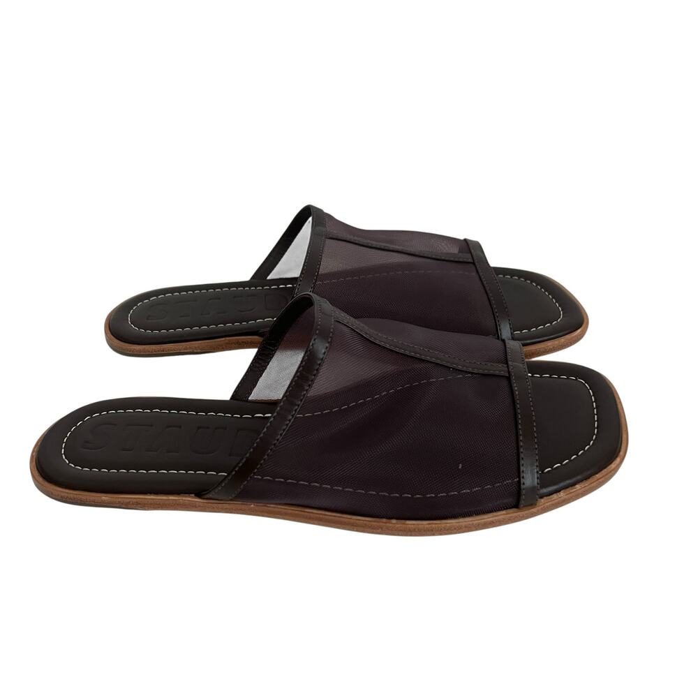 STAUD Alessandra Mesh Slide On Espresso Sandals Size 41